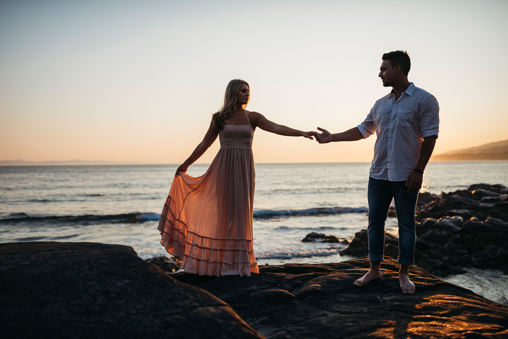 Subset beach engagement session on the west coast of Vancouver Island.