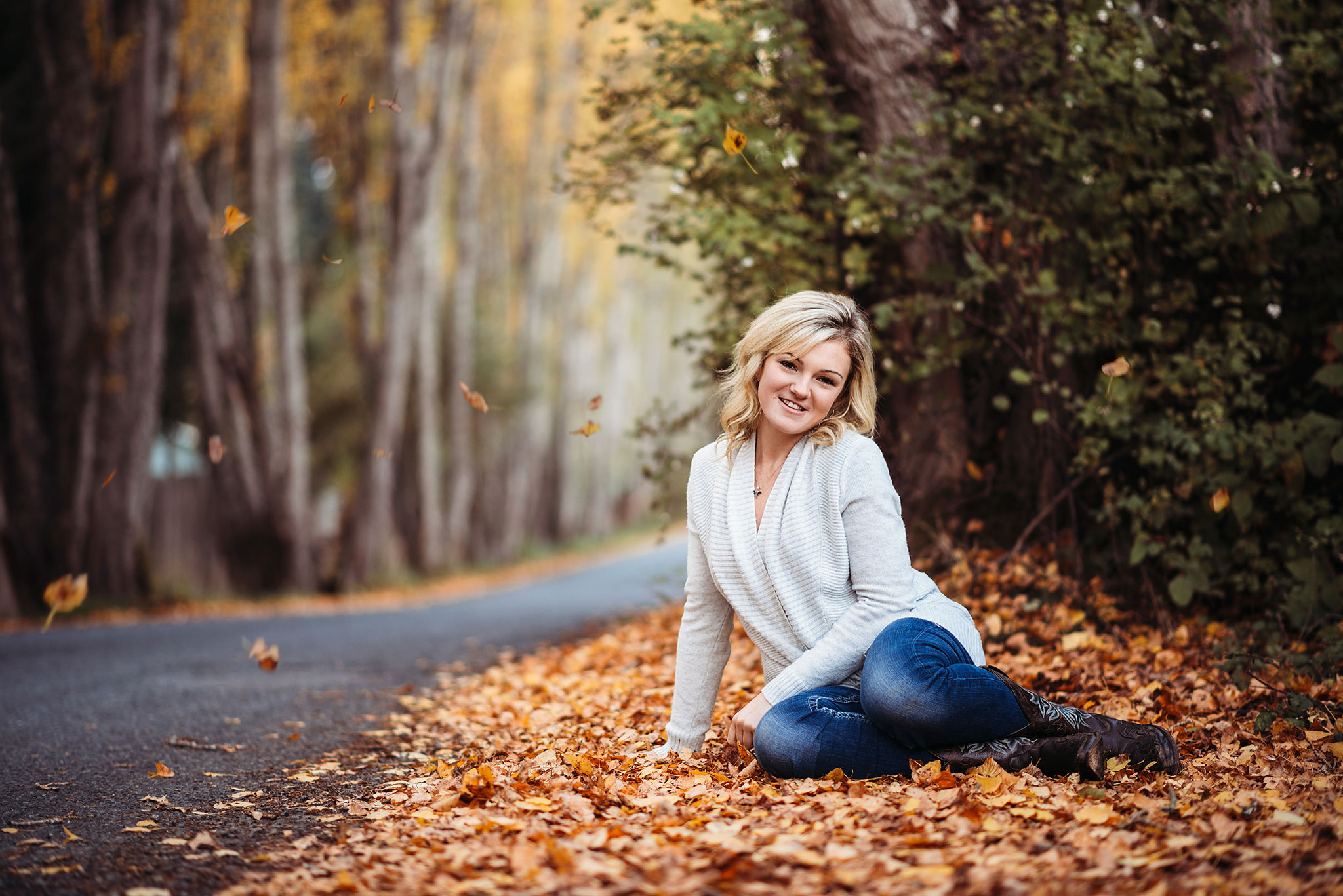 Fall outdoor portrait photography in Metchosin near Victoria, BC.
